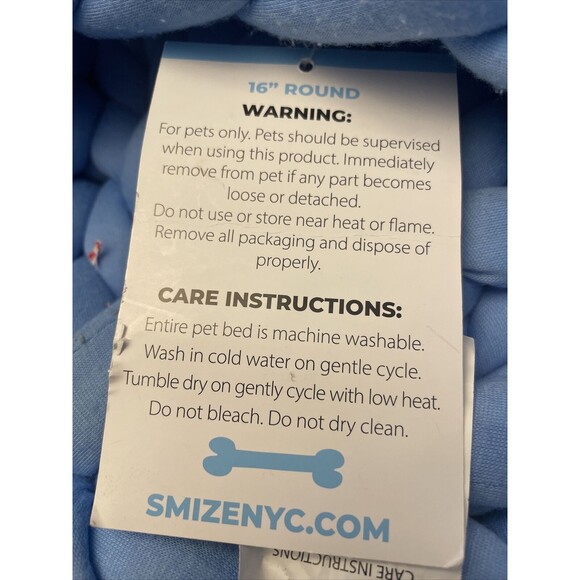 Nordstrom Dog Bed Small Woven Blue - Picture 3 of 5